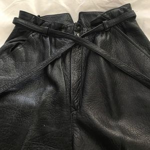 High-Waist Black Real Leather size M